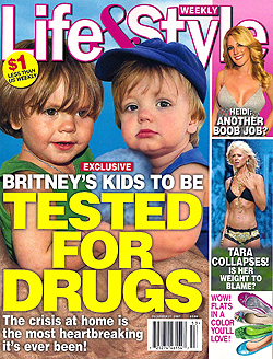 Illustration for article titled This Week In Tabloids: Jamie Lynn Is With Child, Brad's A Babysitter, Brit's Tots Inhale